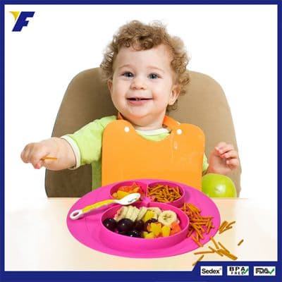Cute Owl Dinnerware Silicone Kids Placemat with Suction